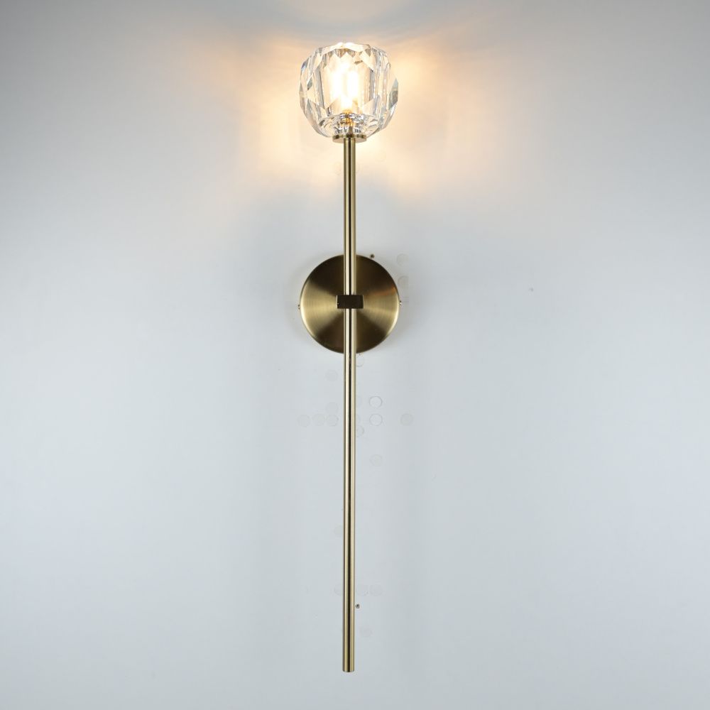 Бра Boule de Cristal Long Sconce Brass 45*11*45 см, 1*G9*40W, ImperiumLoft 44.305, Чёрный, Латунь