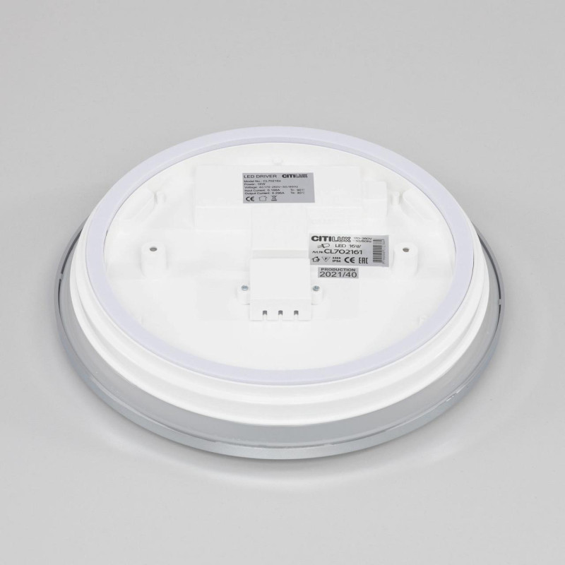 Светильник для ванной, диаметр 28 см, 16W, 4000К CL702161N Citilux ЛУНА, IP54, LED 16W, Хром