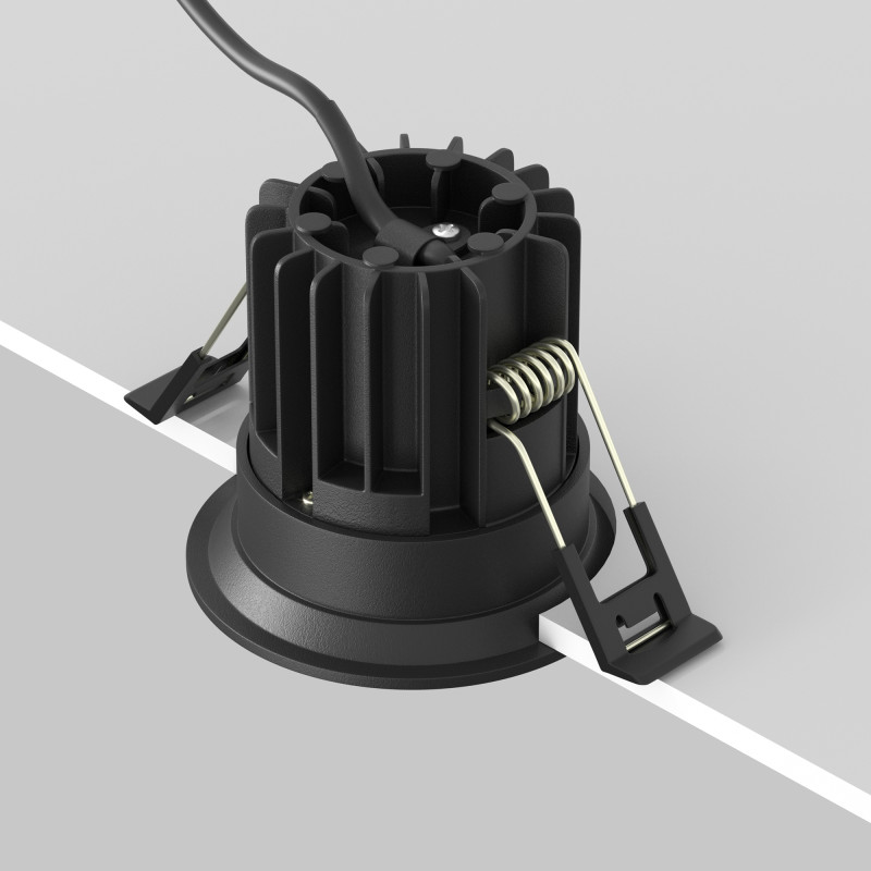 Встраиваемый светильник 6*6*5,3 см, LED, 7W, 3000К, Maytoni Technical ROUND DL058-7W3K-B черный