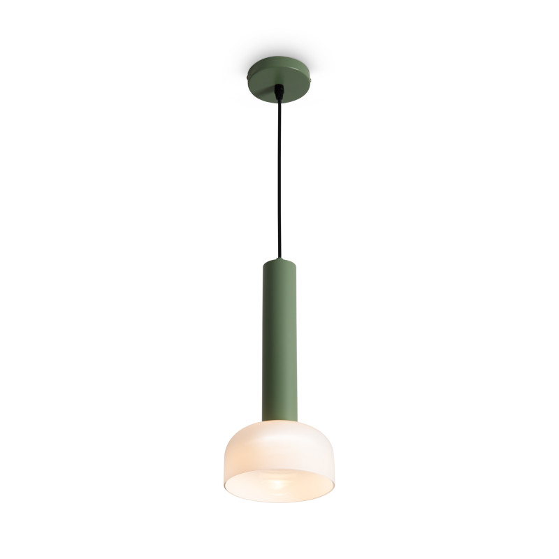 Подвесной светильник 15*15*236 см, LED, 5W, 3000К, Freya Barries FR6185PL-L5GN зеленый