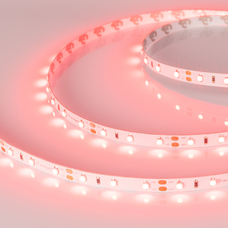 Лента RT-A60-8mm 12V Red (4.8 W/m, IP20, 2835, 5m) (Arlight, 4.8 Вт/м, IP20) 010526(2). Цена указана за 5 метров. Продается кратно 5 метрам.