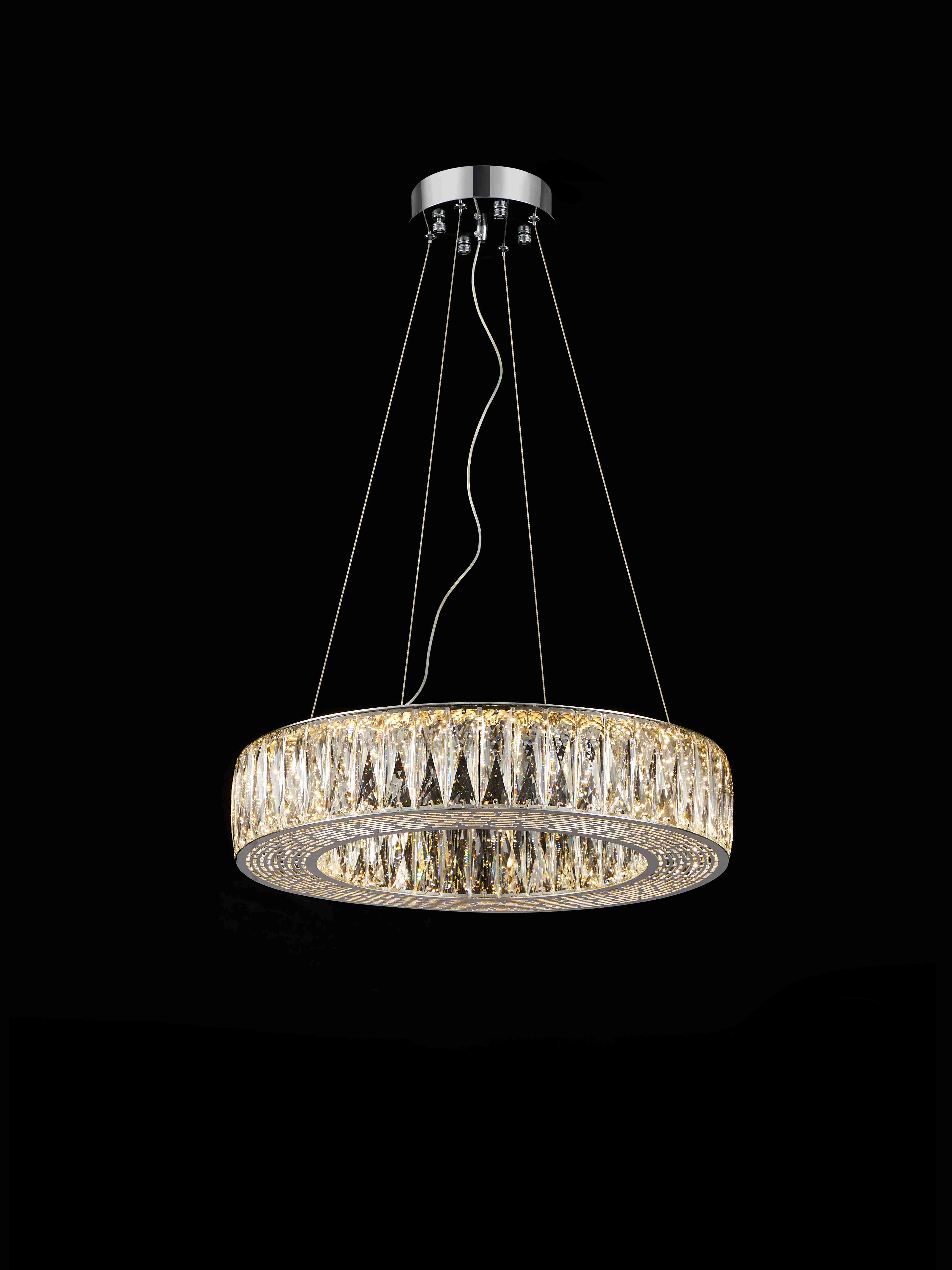 Люстра 500*100, LED, 96W 3000-6000K NewRgy Cristallo E76-ф500*H100 CHROME, Хром