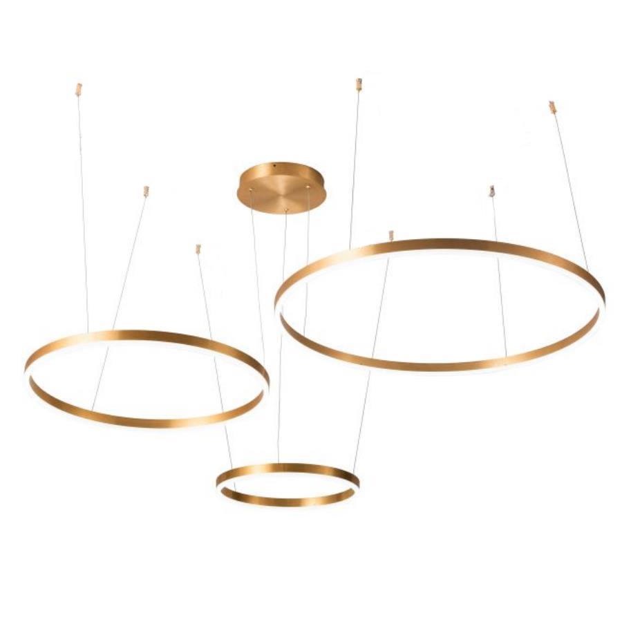 Светильник подвесной светодиодный 80*80* см, 3*LED 110W золото Stilfort Planetary 4005/03/03P