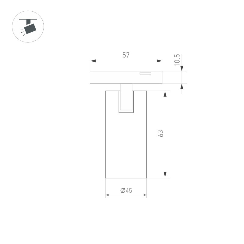 Светильник на шине Arlight 043255 6,3*4,5*6,3 см, 9W, белый (дневной)K,