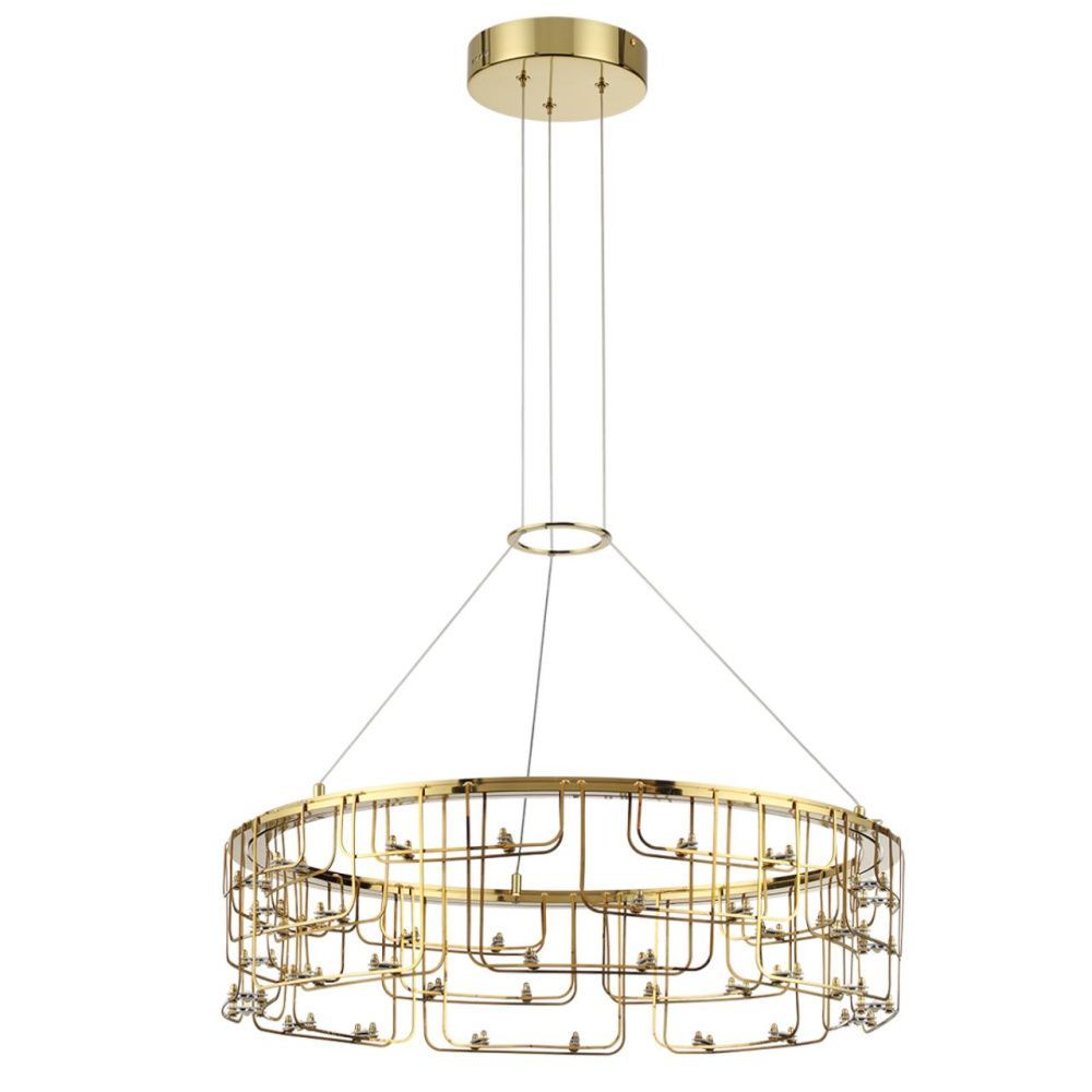 Подвесной светильник *62*-221 см, 88*LED*44W, 3000K, Odeon Light ZAHA 7060/44L, золото