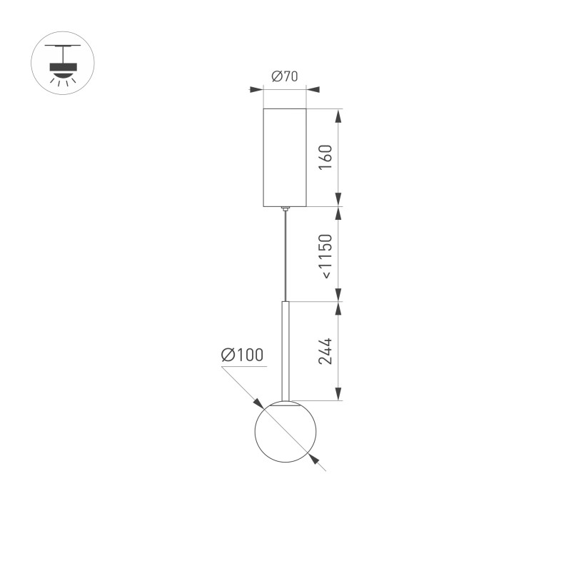 Подвесной светильник Arlight 036507 *10*155,4 см, 8W, белый (дневной)K,