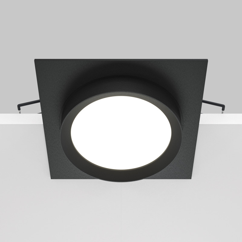 Светильник 11 см, Maytoni Downlight Hoop DL086-GX53-SQ-B, черный