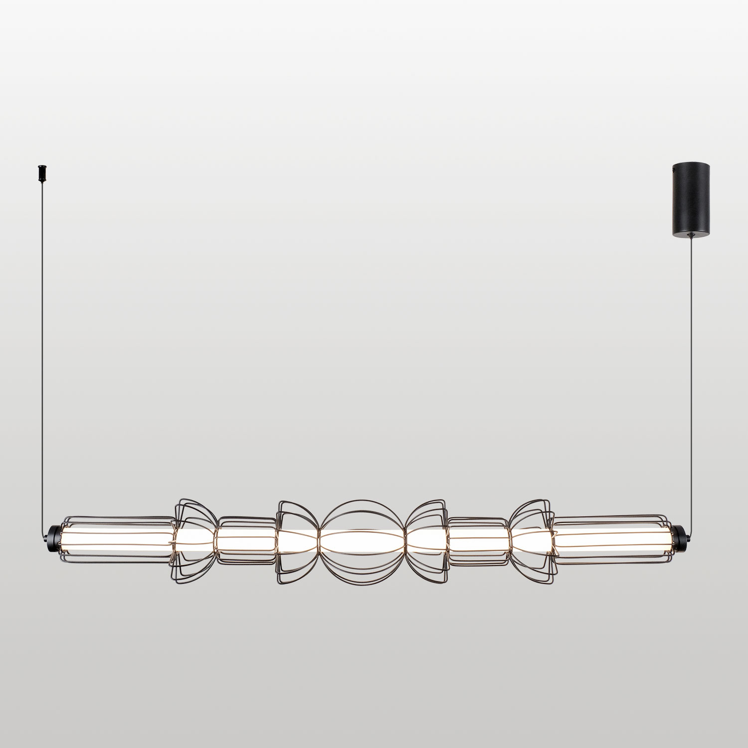 Линейно-подвесной светильник 107*25-170 см, 1*LED, 17W, 3000K, Lussole Howard LSP-7349, черный