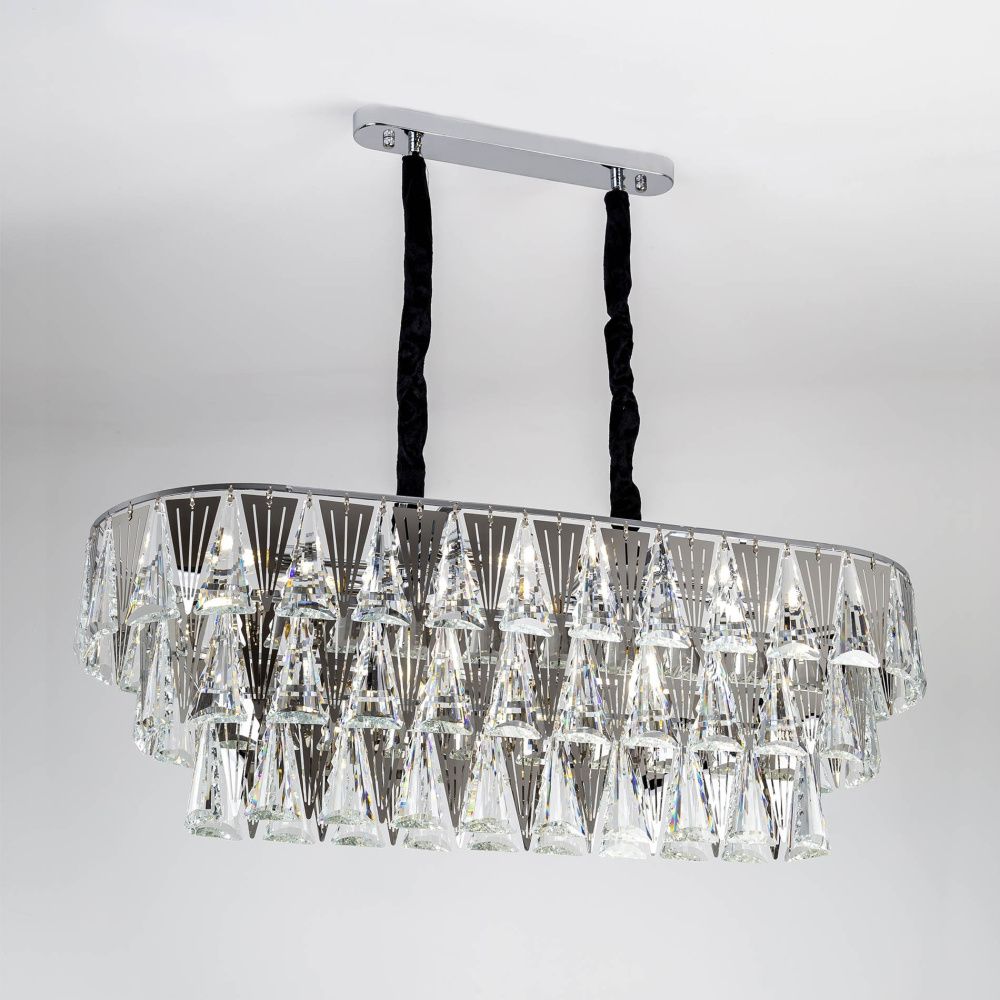 Подвесная люстра 90*28*80 см, Е14 10x40W, Хром MODELUX ML.313.10 CR