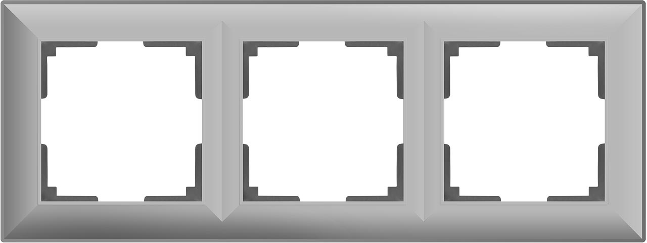 WL14-Frame-03/ Рамка на 3 поста (серебряный), 4690389109126
