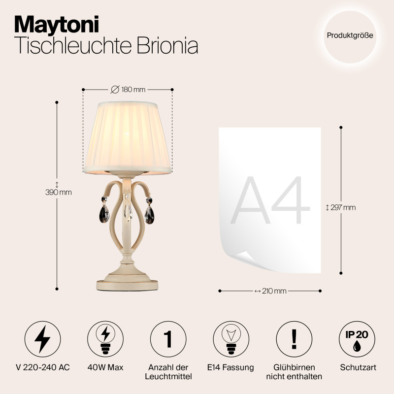 Настольная лампа Maytoni ARM172-01-G Кремовое золото