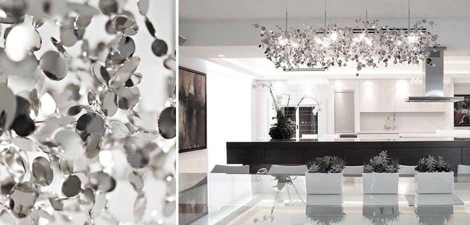 Подвесной светильник Tezani Argent Suspension Linear 80*40*40 см, 6*G9*40W, ImperiumLoft 40.1444, Хром