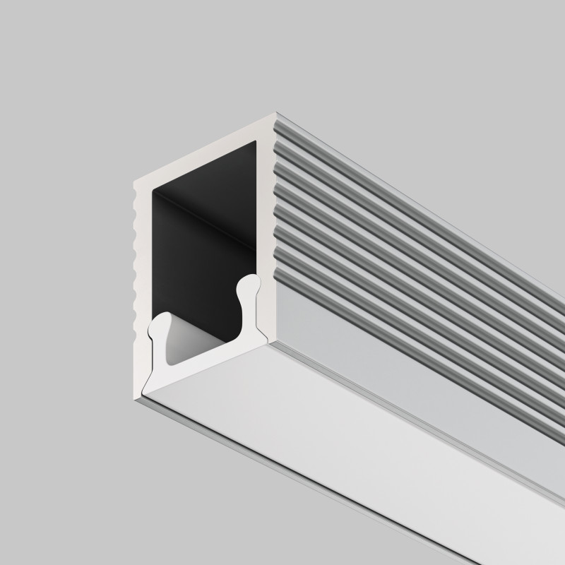 Алюминиевый профиль  Накладной 2000*9*7,8 мм для светодиодной ленты Maytoni Led strip Серебро ALM-0809-S-2M