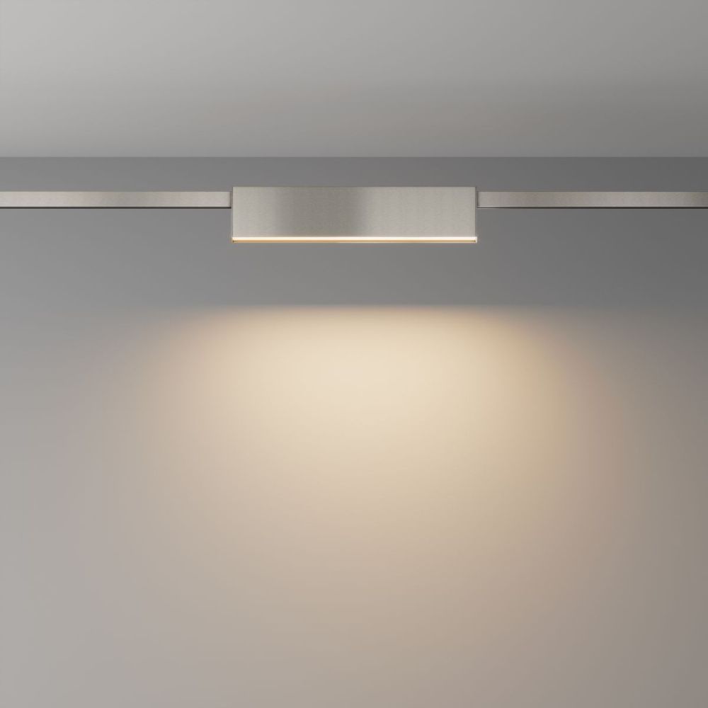 Трековый магнитный светильник 23 см, 12W, 3000K, Maytoni Basis TR151-1-12W3K-PT, серебро