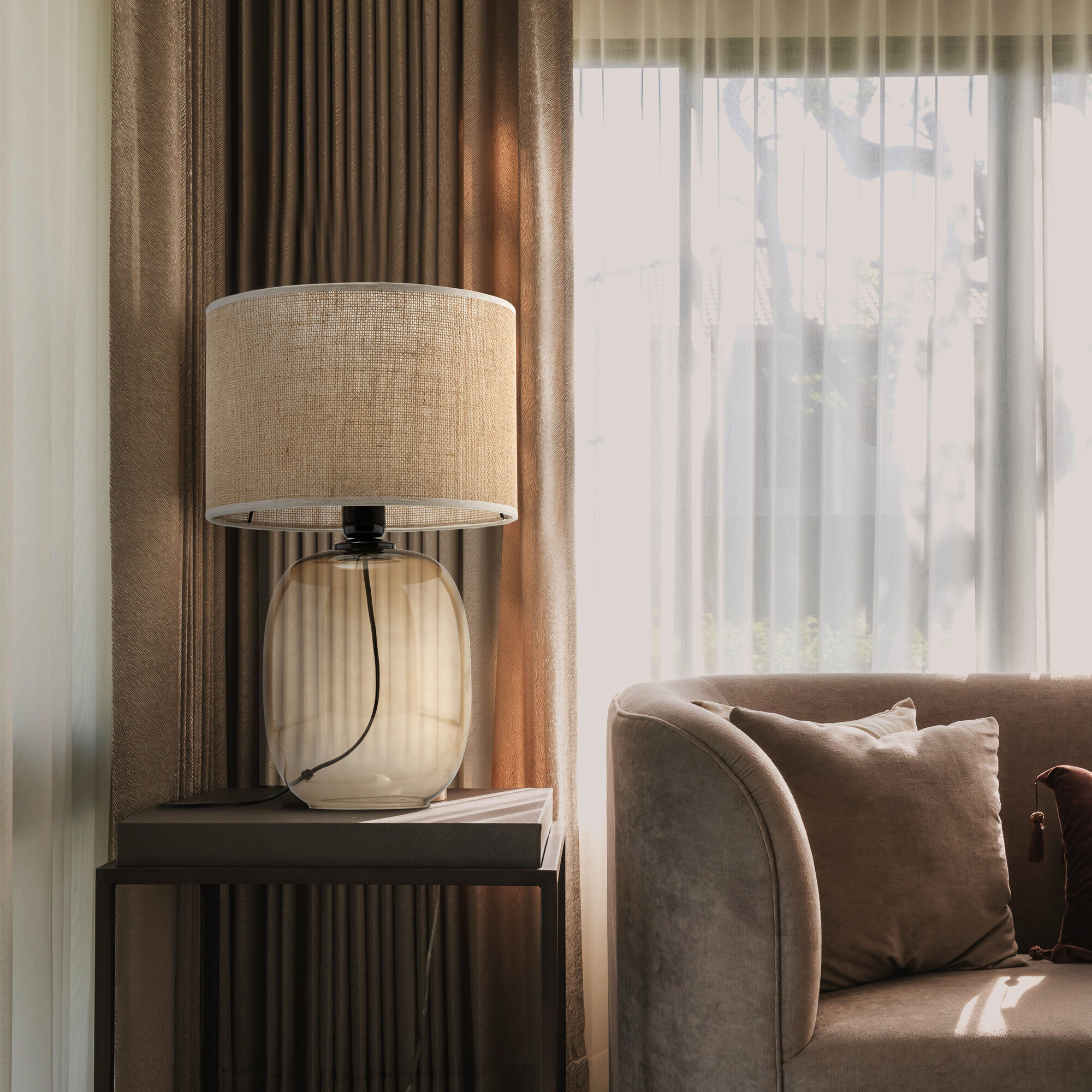 Настольная лампа 48 см, TK Lighting 5986 Melody, янтарный