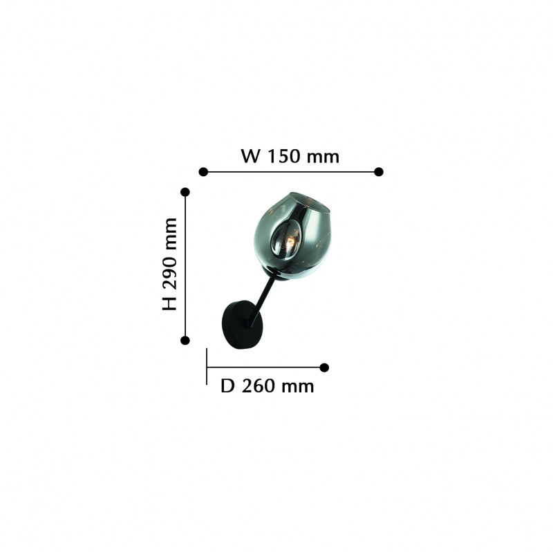 Бра Favourite Traube 2359-1W, D260*W150*H290, черный
