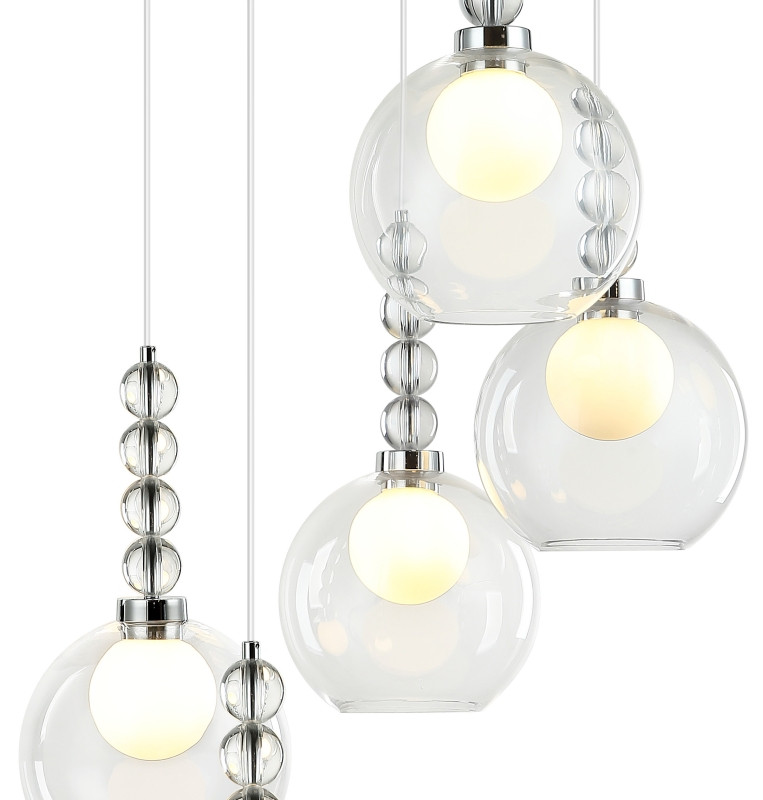 Светильник подвесной 59*59*46/150 см, 5*G9 LED  Хром Stilfort Designo 2166/09/05P