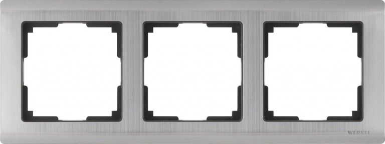 WL02-Frame-03 / Рамка на 3 поста (глянцевый никель), 4690389045929