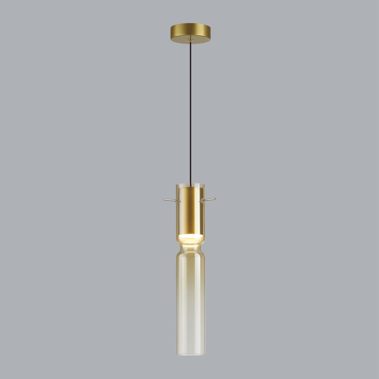 Подвес 6*6*120 см, 1 LED*5W, 3000 К, Odeon Light Scrow, золотой 5058/5LA