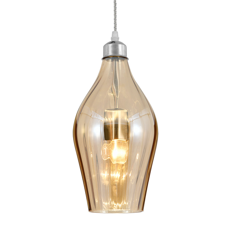 Подвесной светильник 16*16*180 см, 1*E27, 60W, Indigo PIEMONTE V000586 хром, 11058/1P Amber