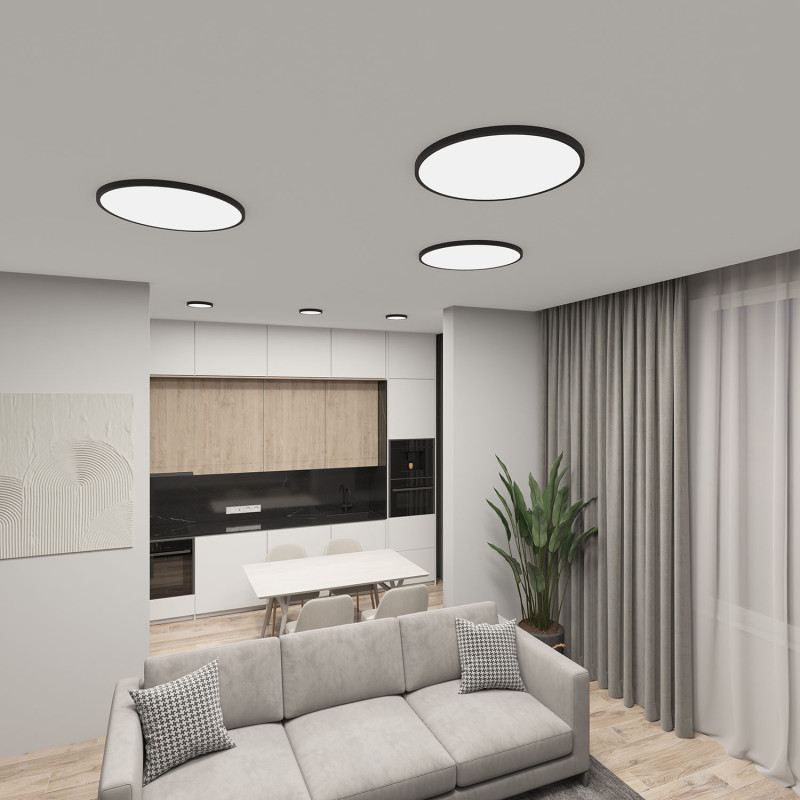 Накладной светильник *22*2,5 см, LED * 18W, 3000-6500К, Denkirs Thin DK6520-BK, черный