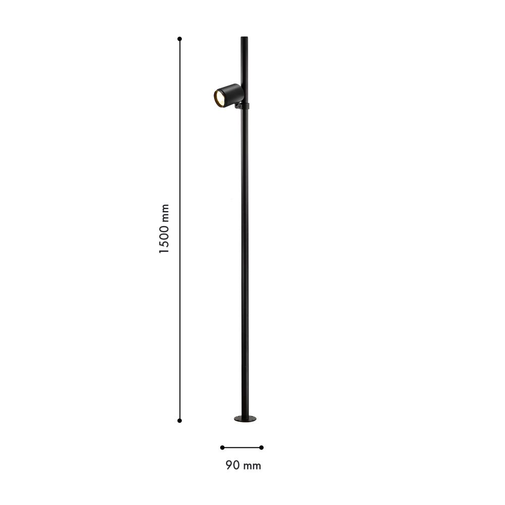 Уличный столб 10*150 см, 1*LED, 12W, 4000K, Favourite Securitas 4638-1F, черный матовый