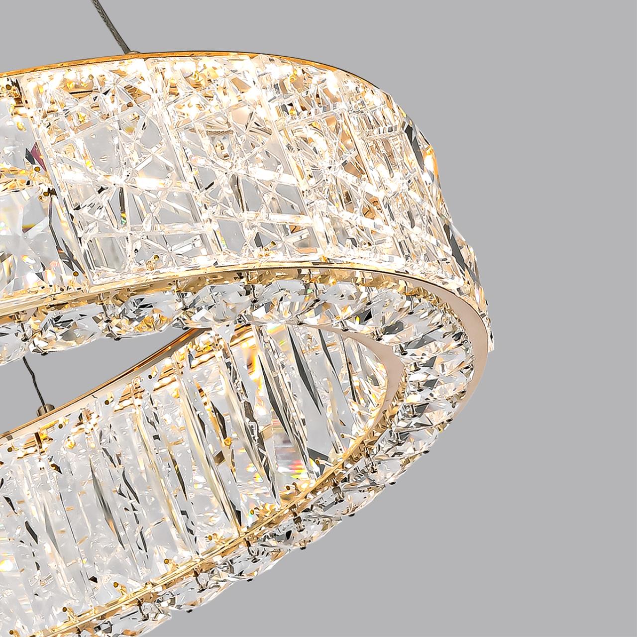 Люстра 60*60*80 см, LED 1*70W, 3700 К, Odeon Light Version 5071/70L, золото/прозрачный
