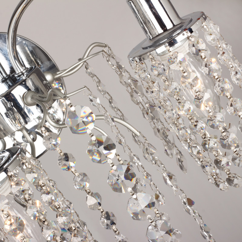 Бра Favourite Caesar 2638-2W, D185*W270*H290, бра коллекции Caesar выполнена в традиционном классическом дизайне хрустальных люстр, металлический хром, подвески из хрусталя высшего ка