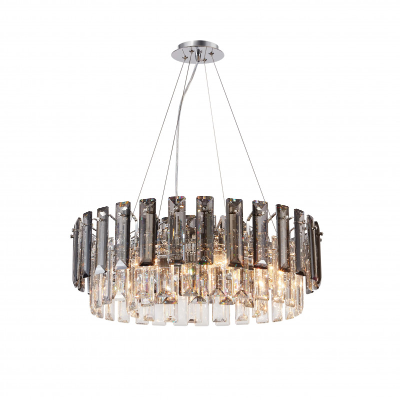 Люстра подвесная 60*60*60/120 см, 8*E14 40W Хром, Дымчатый, Прозрачный Stilfort Ton 2159/09/08P