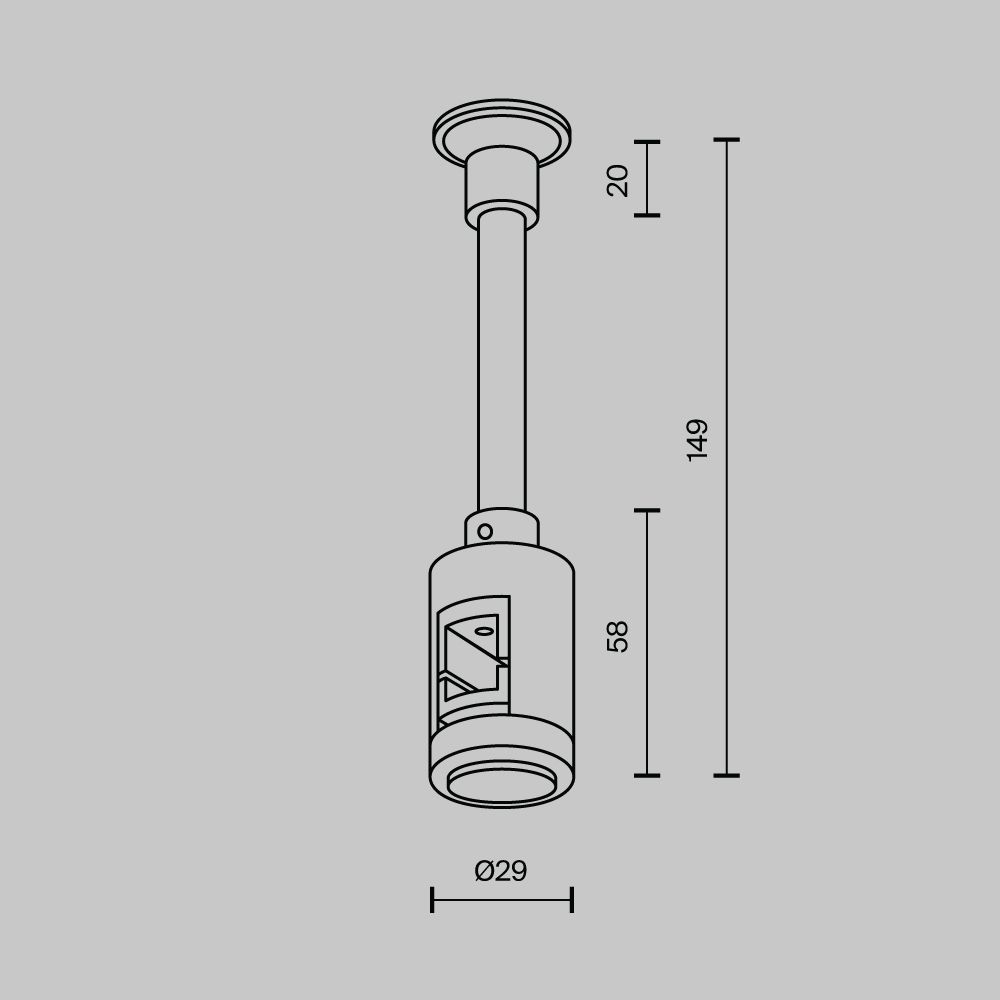 Комплектующие для трековой системы  TRA155CW-SL1-PT 2,9*2,9*-14,9 см, *Maytoni technical Accessories for tracks Flarity TRA155CW-SL1-PT, Платина