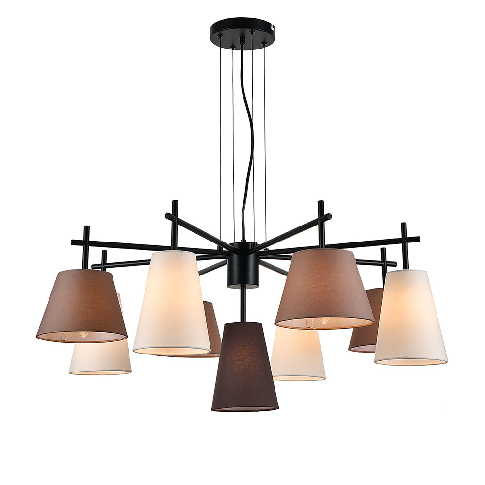 Подвесной светильник 88,5*88,5*60-115 см, 9*40W, E14  Indigo Abbinare 13032/9P Black