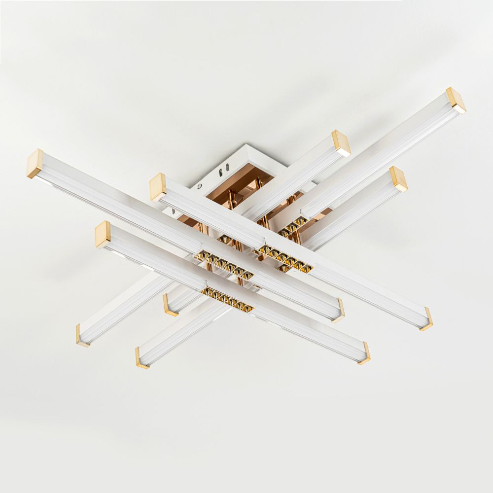 Светильник 77*77*13 см, LED*80W, 3000-6000K, Modelux  MDL.9376.700CL WH, Белый, Золото