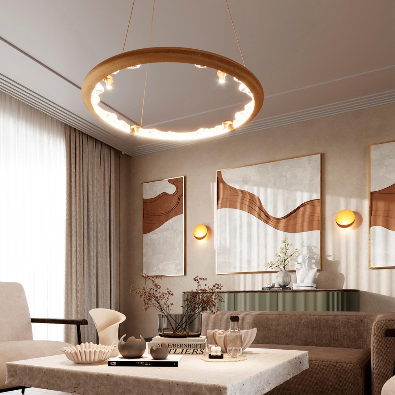 Светильник 80 см, 73W, 3000/4000/5700K, ODEON LIGHT CAYON 7002/55L, золото