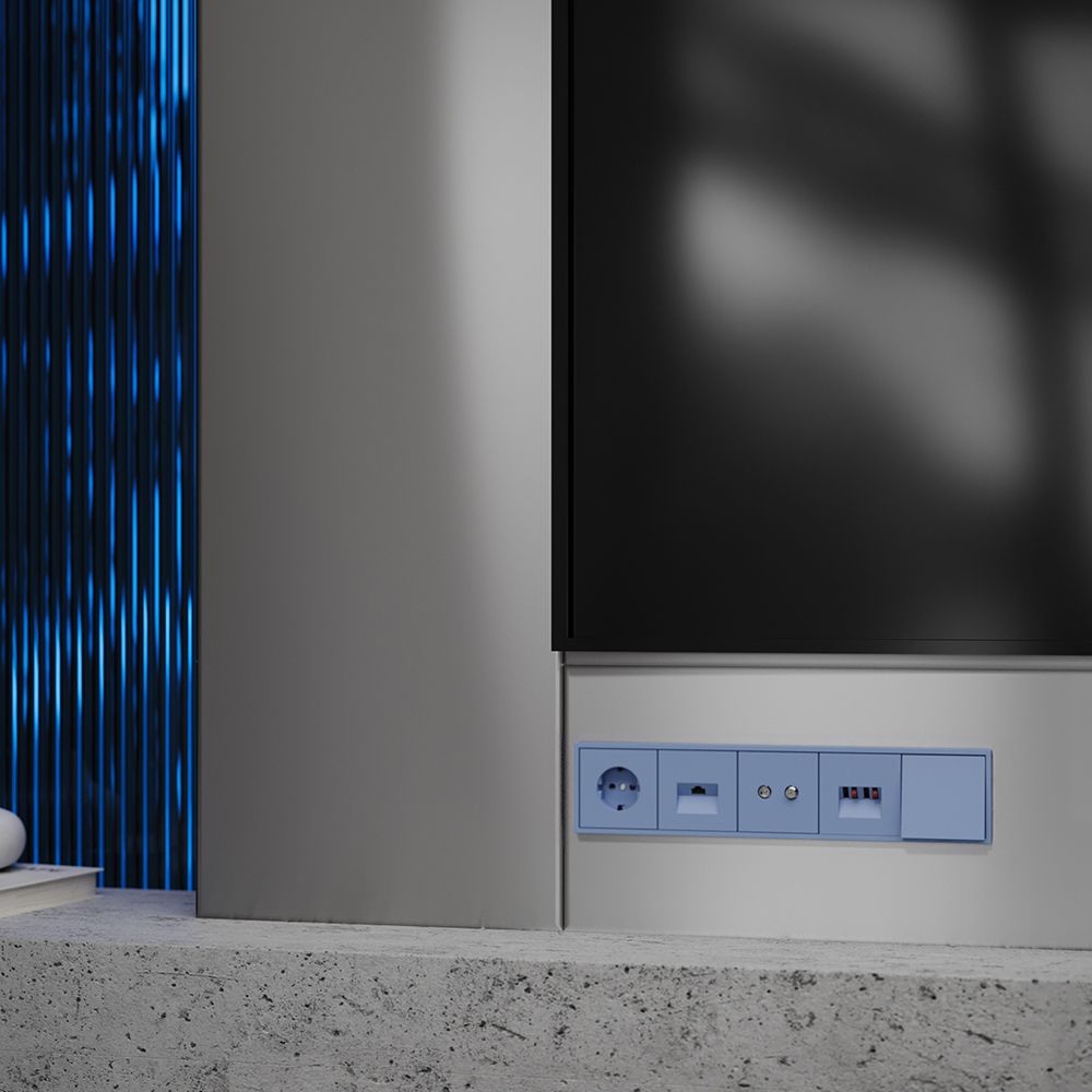 Накладка для розетки телевизионной оконечной TV+SAT, S70, деним Voltum VLS001615