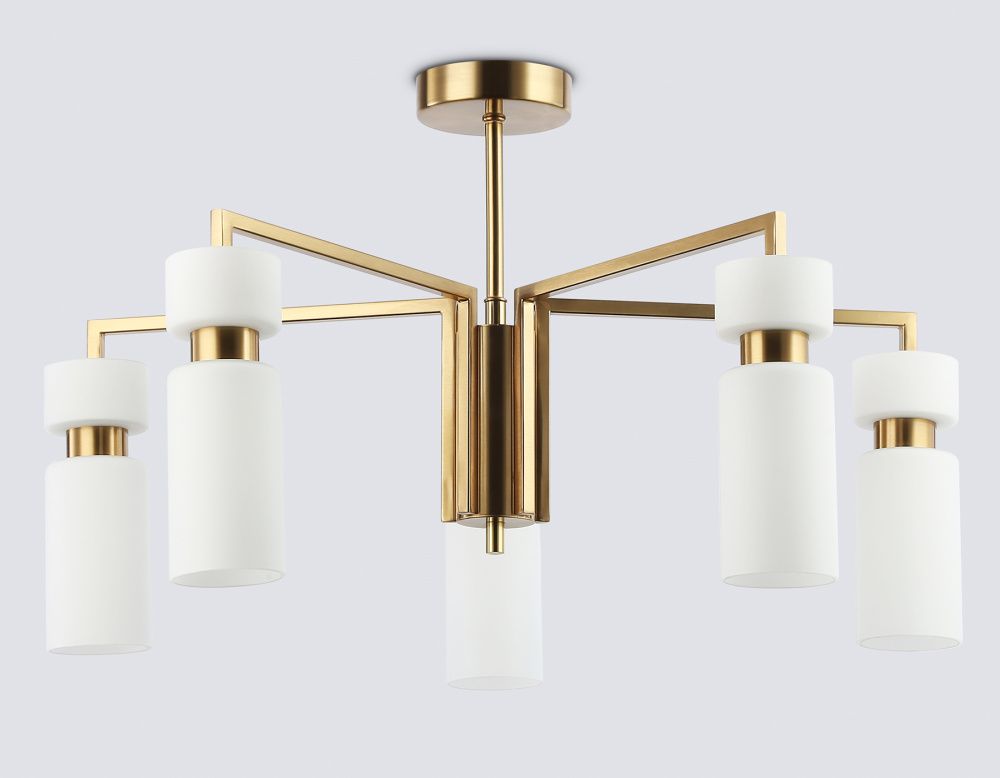 Люстра на штанге **18-35 см, 5*E14*40W, K, Ambrella Light High Light LH56124, латунь