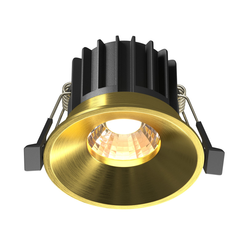 Встраиваемый светильник 8*8*6 см, LED, 12W, 3000К, Maytoni Technical ROUND DL058-12W3K-BS латунный