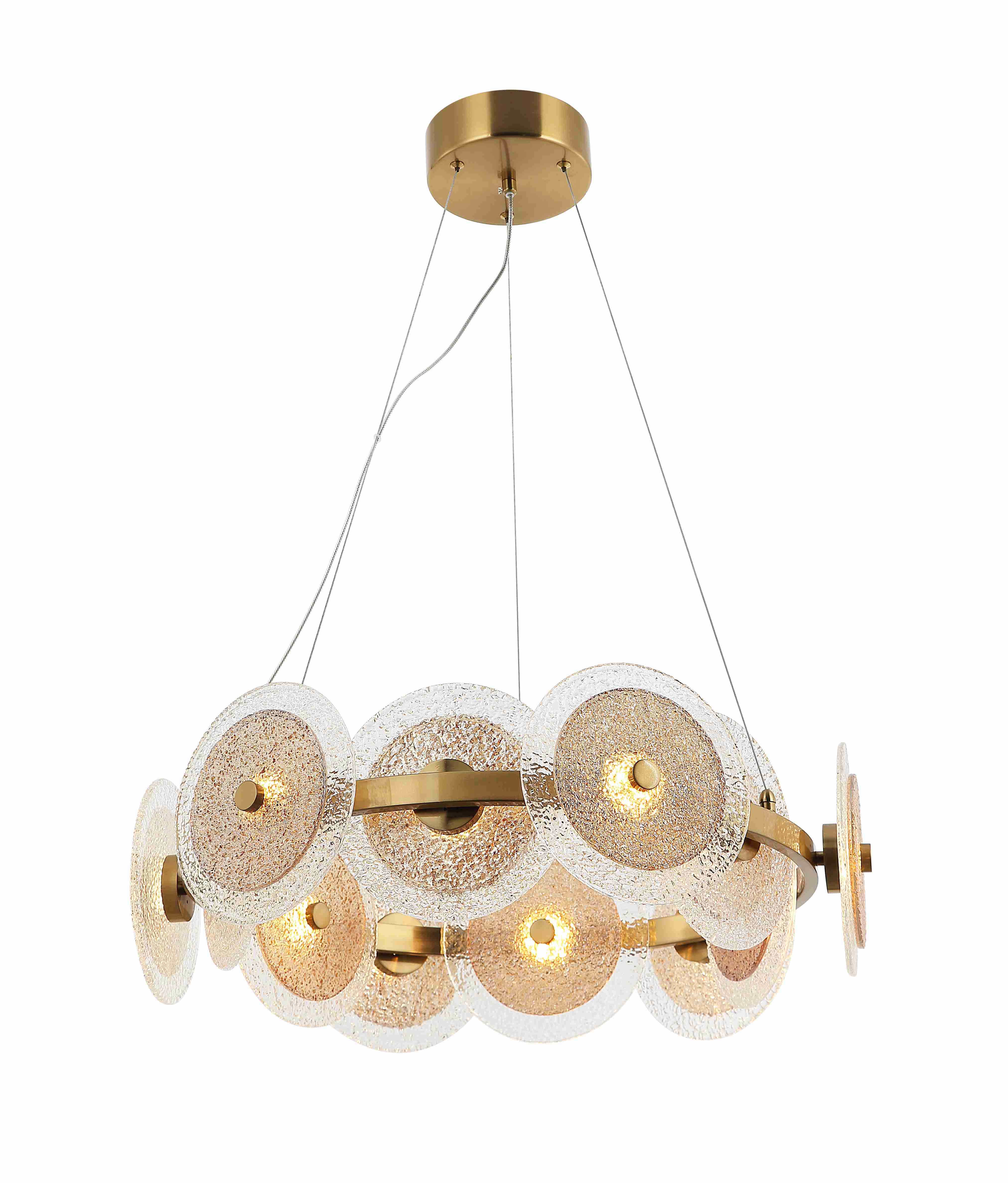 Люстра  650*1500, LED, 30W 4000K NewRgy LOFT 7033MD-12BS/CL+CE BRASS METAL, BRASS METAL