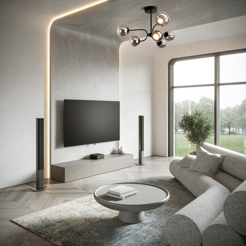 Люстра на штанге 78,5*78,5*43 см, LED, 25W, 3000К, Freya ARCH FR6178CL-L30B черный
