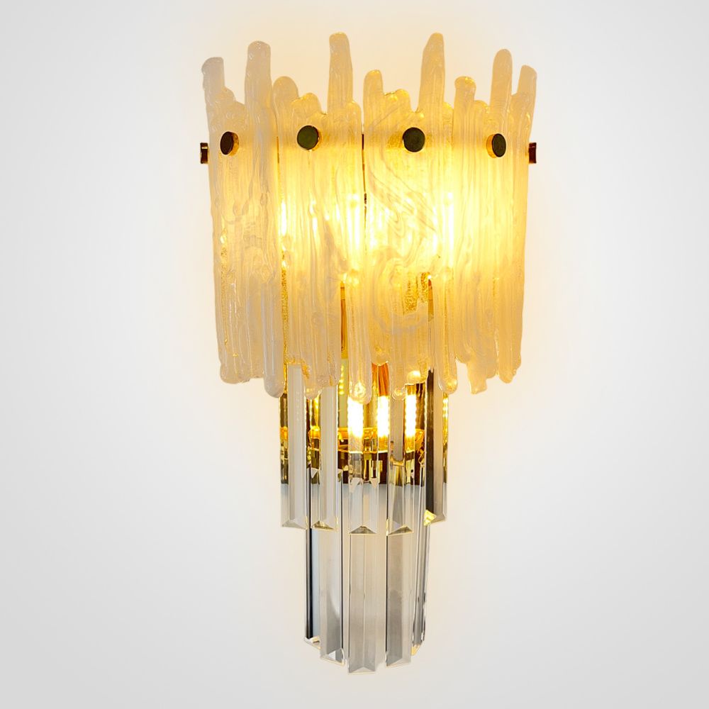Бра Murano Glass ICE 25*25*45 см, 3*E14*40W, ImperiumLoft 44.726-0, Золотистый