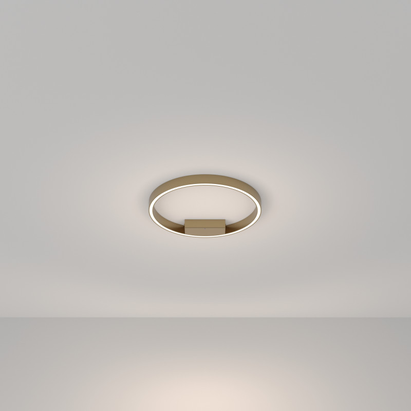 Накладной светильник 40*40*3,5 см, LED, 24W, 2600К-3500К, Maytoni Rim MOD058CL-L25BSK латунный