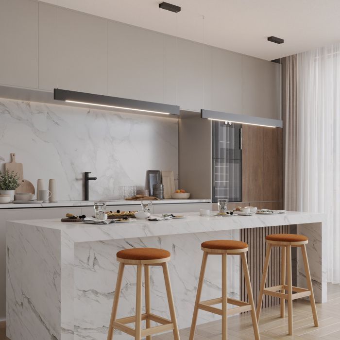 Светильник подвесной 120 см, 12-24W, 3000-5700K диммир. со сменой цв. температуры (управл. - пульт ДУ или прилож. Smart Life), Novotech Iter 359548, черный