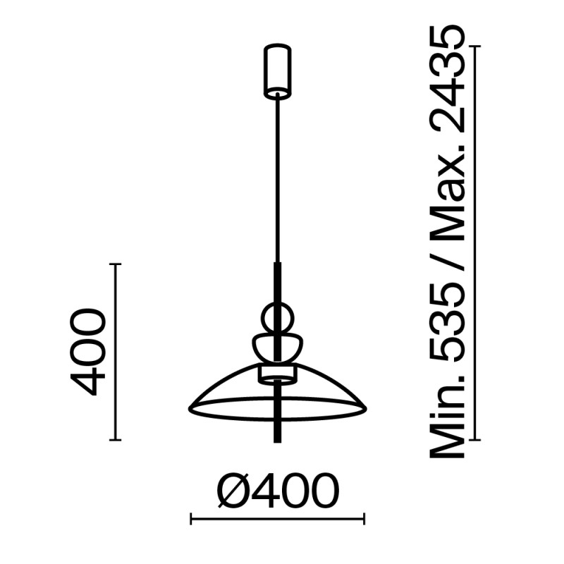 Подвесной светильник  40*67,9 см, LED 1 12W, 3000К, Черный Maytoni Bangkok MOD185PL-L6B3K6