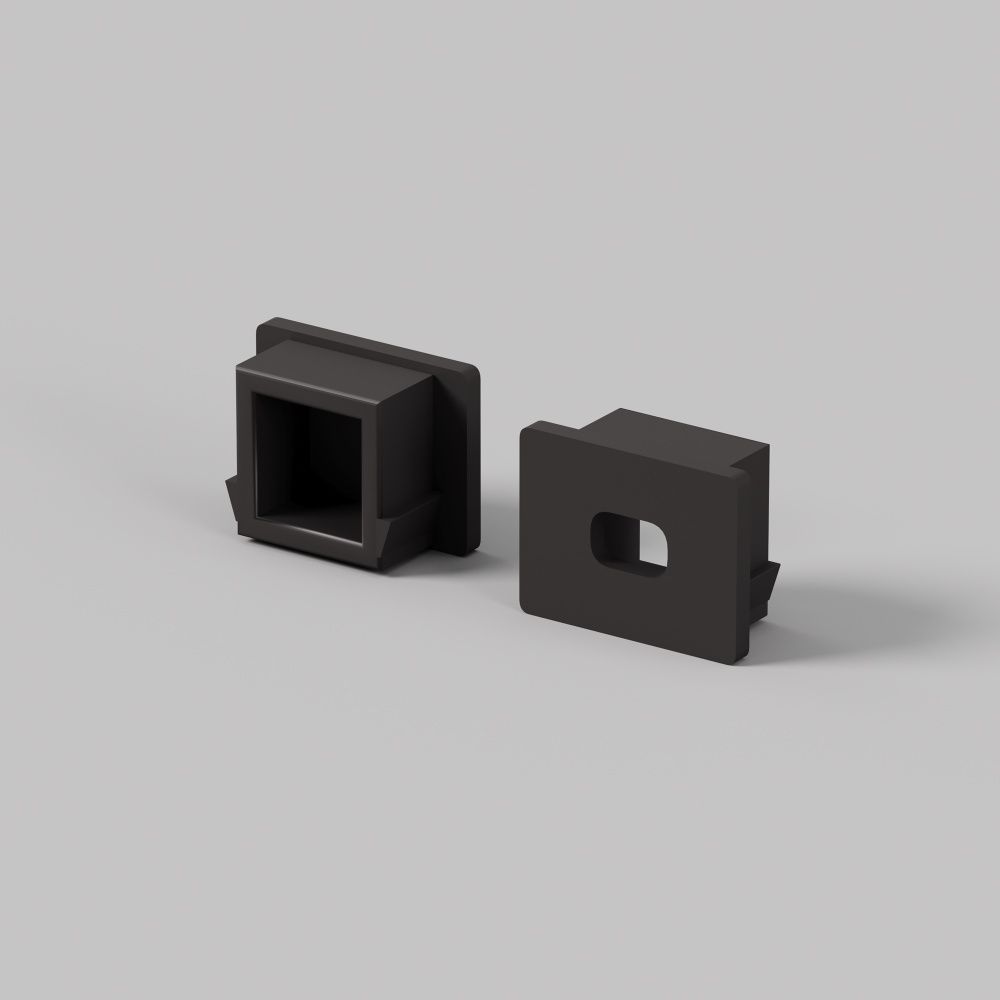 Комплект заглушек (для профиля 16×12) 10 шт., ALM-005-B-EC 642022, 1*2*1 см, Maytoni Led Strip 642022, Черный