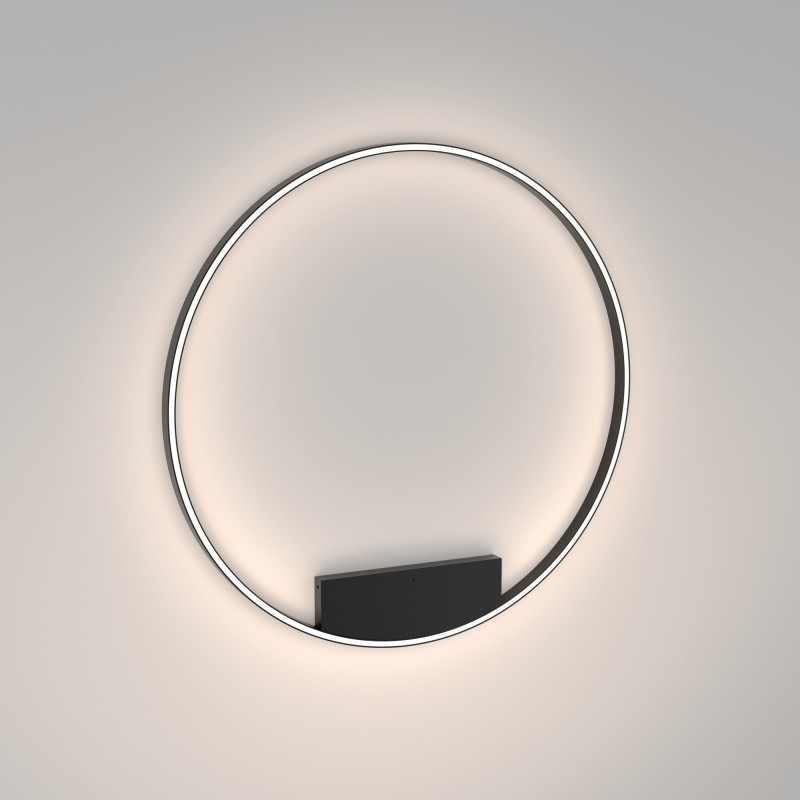 Накладной светильник 100*100*3,5 см, LED, 59W, 3000К-4000К, Maytoni Rim MOD058CL-L65BK черный