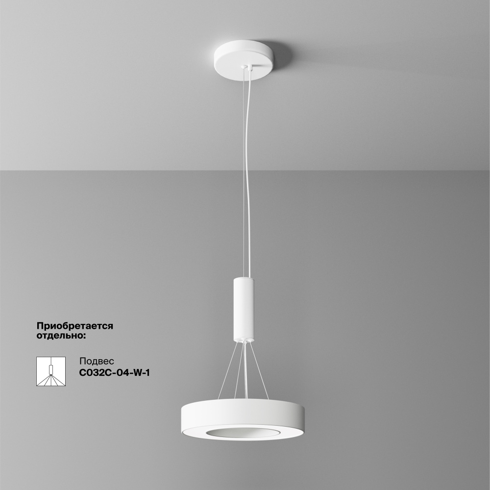 Потолочный светильник 30*6 см, *LED*24W, 4000K, Maytoni Lua C093CL-24W4K-W, Белый