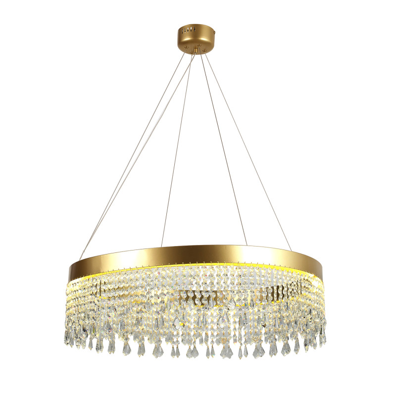 Подвесная люстра 75*120 см, 1*LED, 25W, 3000К, Favourite Regen 4479-7P латунный