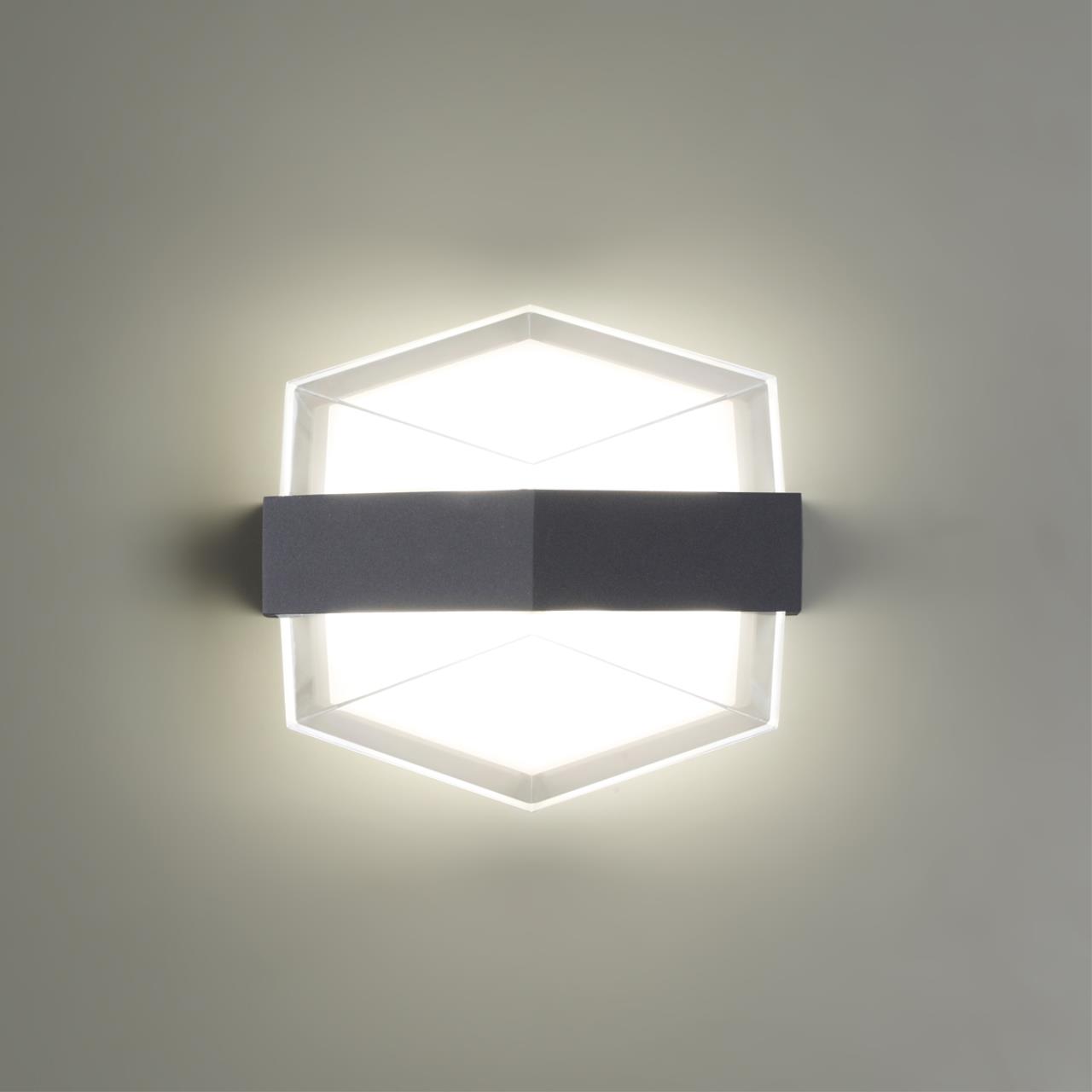 Уличный настенный светодиодный светильник Novotech Kaimas 358574, 12W LED, 4000K, темно-серый