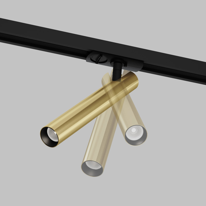 Трековый светильник 3*8,15*23,5 см, LED 6W 4000K 36° Maytoni Technical Focus T UNITY TR141-1-6W4K-M-BS черный и латунь