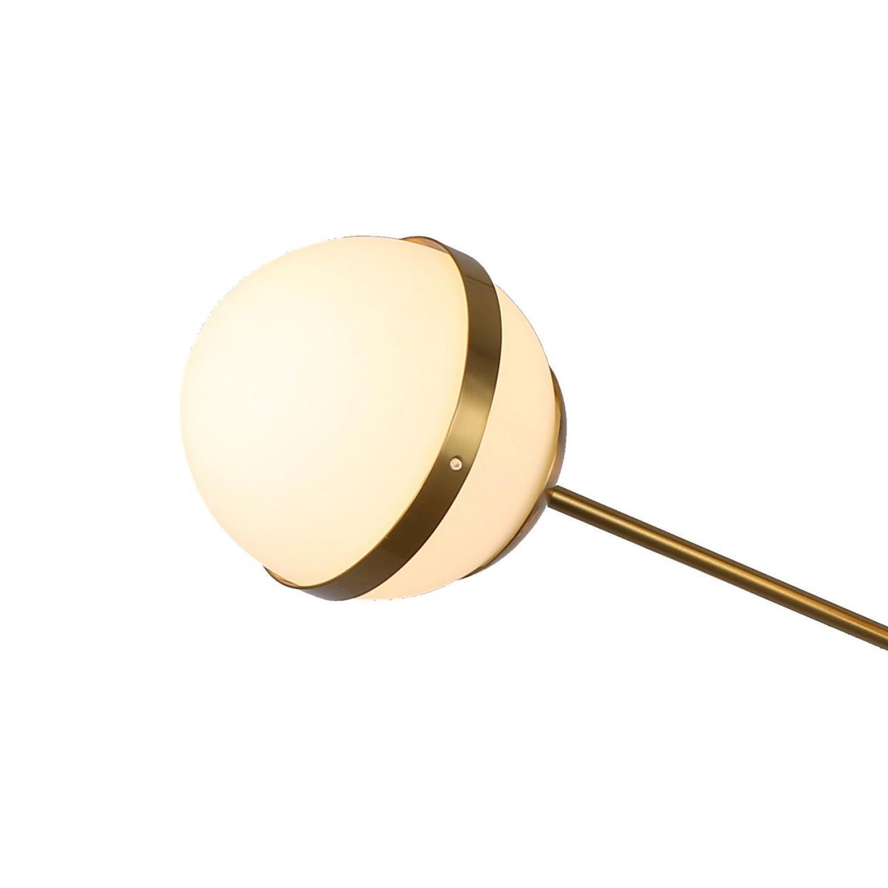 Люстра F-Promo Stripy 3051-8P, D1070*H220, меди, плафоны из белого стекла, декоративные элементы в виде металлических колец на плафонах