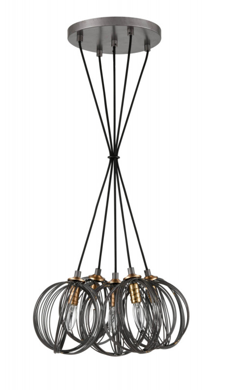 Подвесной светильник  37*259 см, 5*E14 античное серебро Vele Luce Incredibile VL6212P05